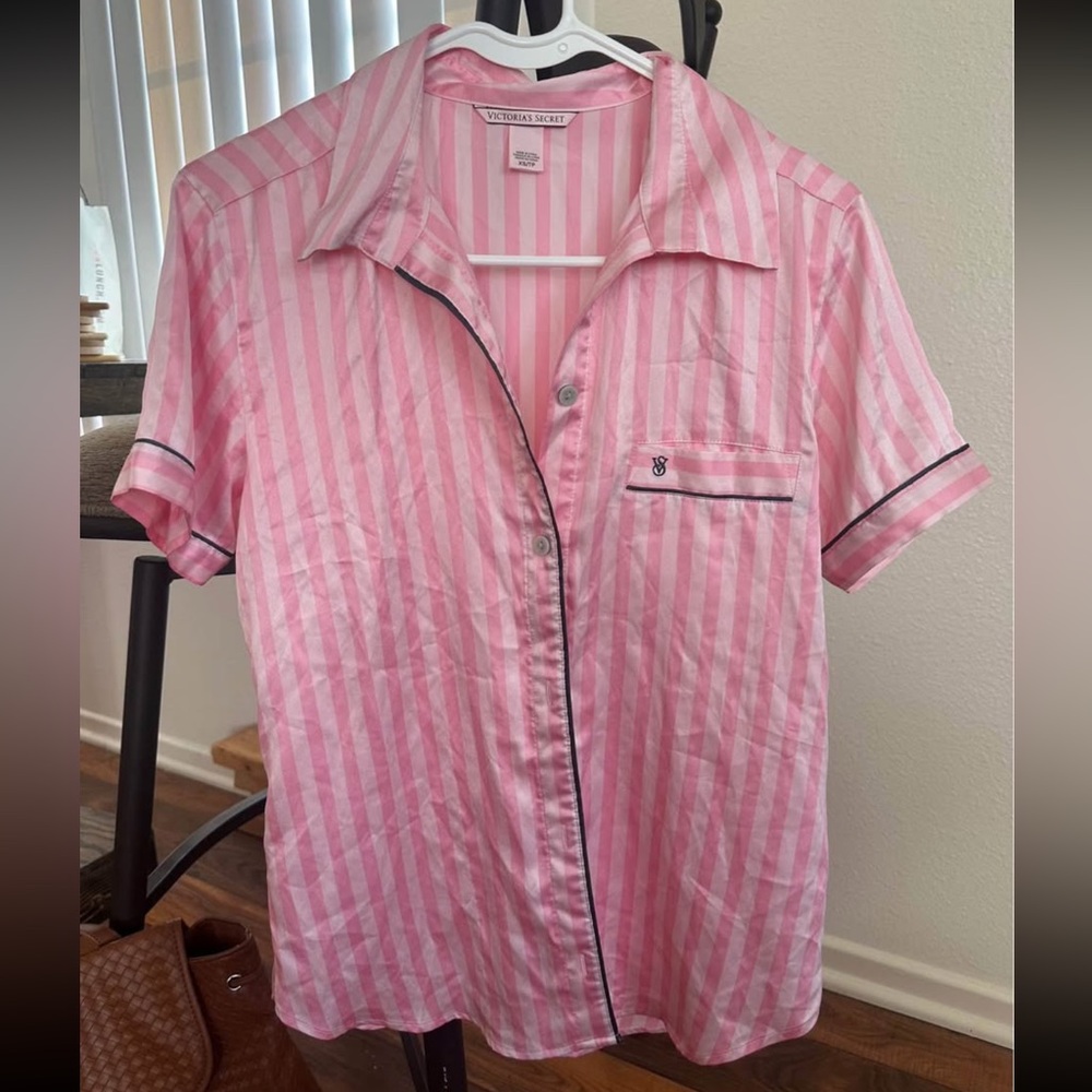 Victoria's Secret Pink Striped Pajama Shirt